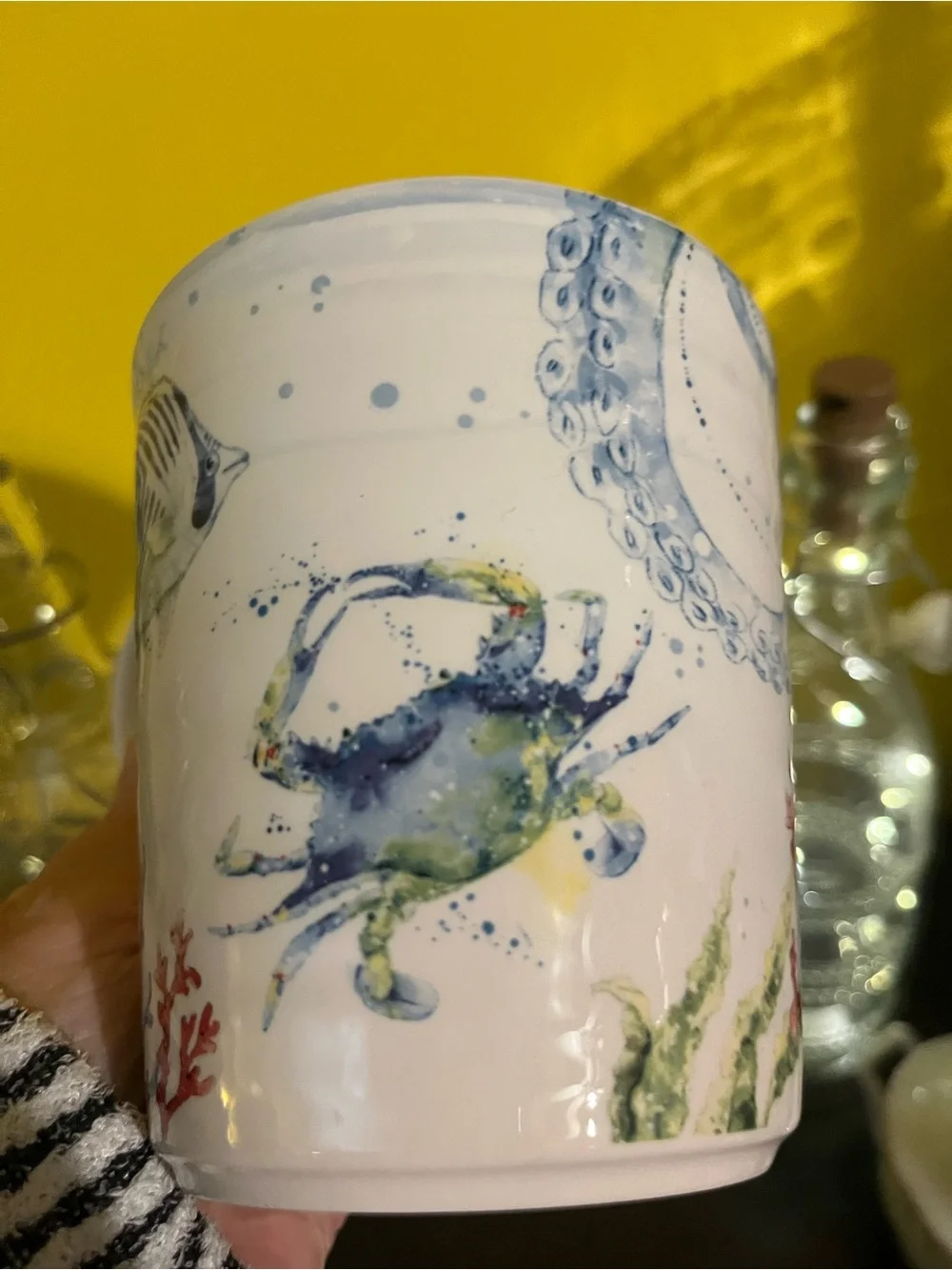 Pier 1 Ironstone Sea Life oversized mug